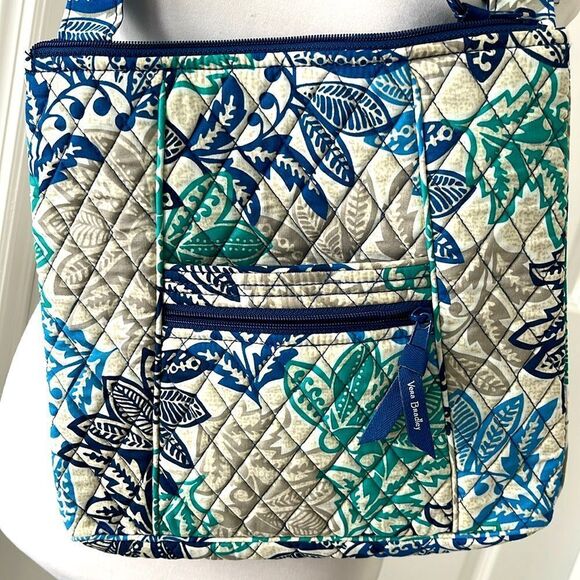 Vera Bradley Santiago Blue / Green Crossbar Shoulder Bag Adjustable Strap NWOT - Picture 3 of 12